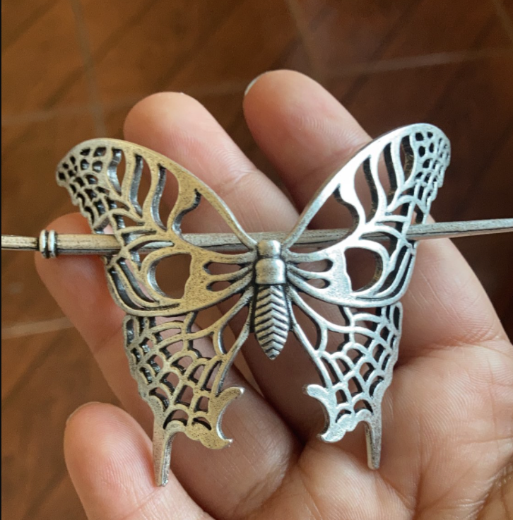 Antique Silver Colour Butterfly Hair Pin Hair Jewellery