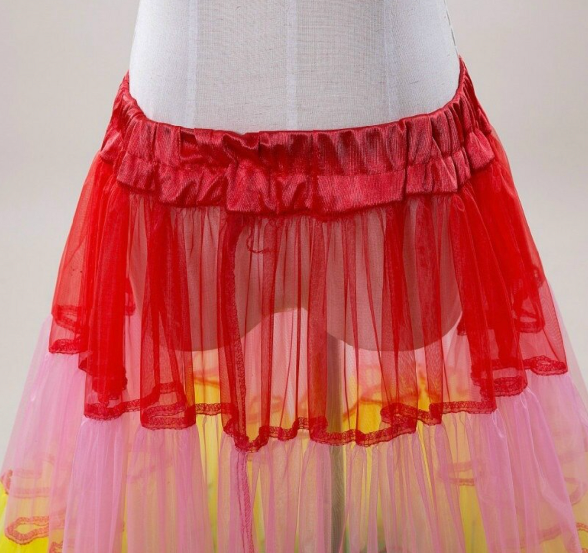 Rainbow Crinoline Pettiskirt Long Underskirt Mesh Tutu Dance Skirt