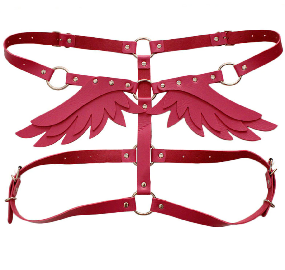 Angel Wing Leather Harness Cage Belts