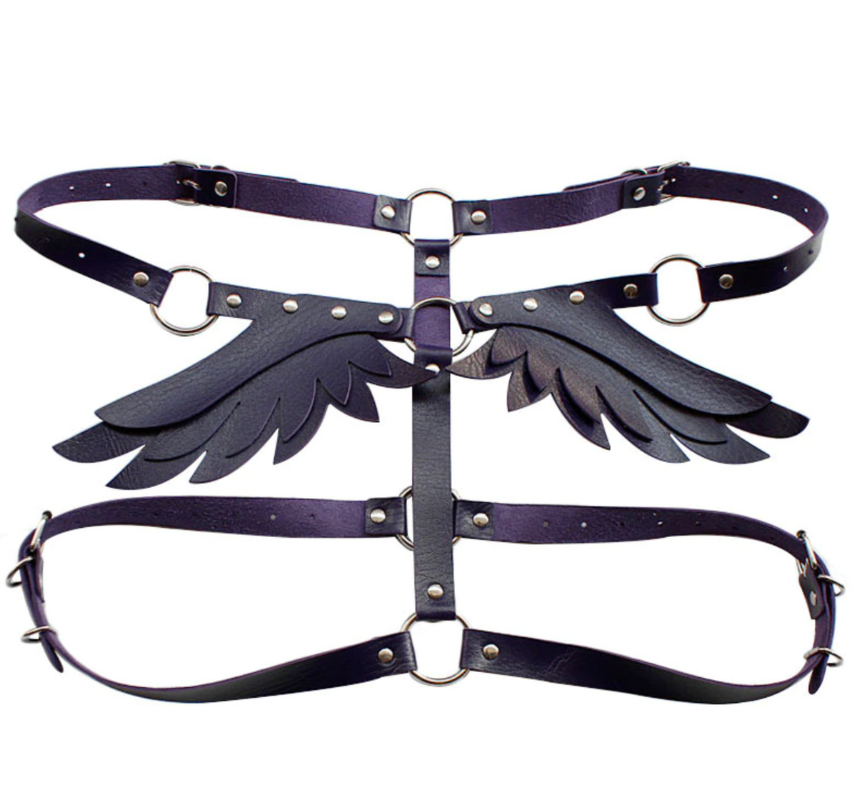Angel Wing Leather Harness Cage Belts