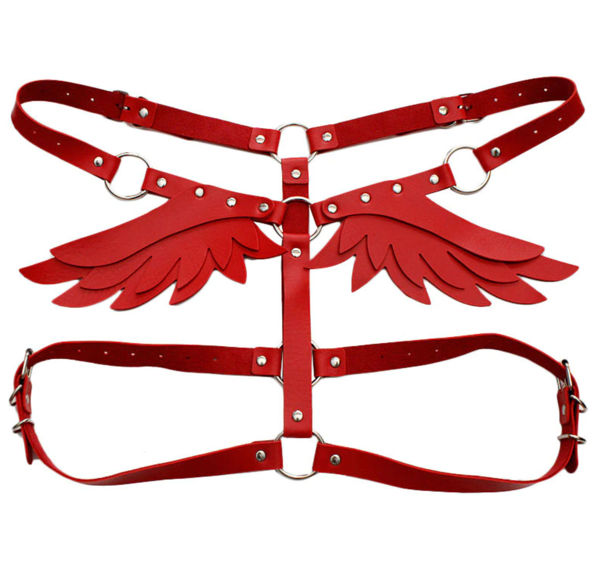Angel Wing Leather Harness Cage Belts