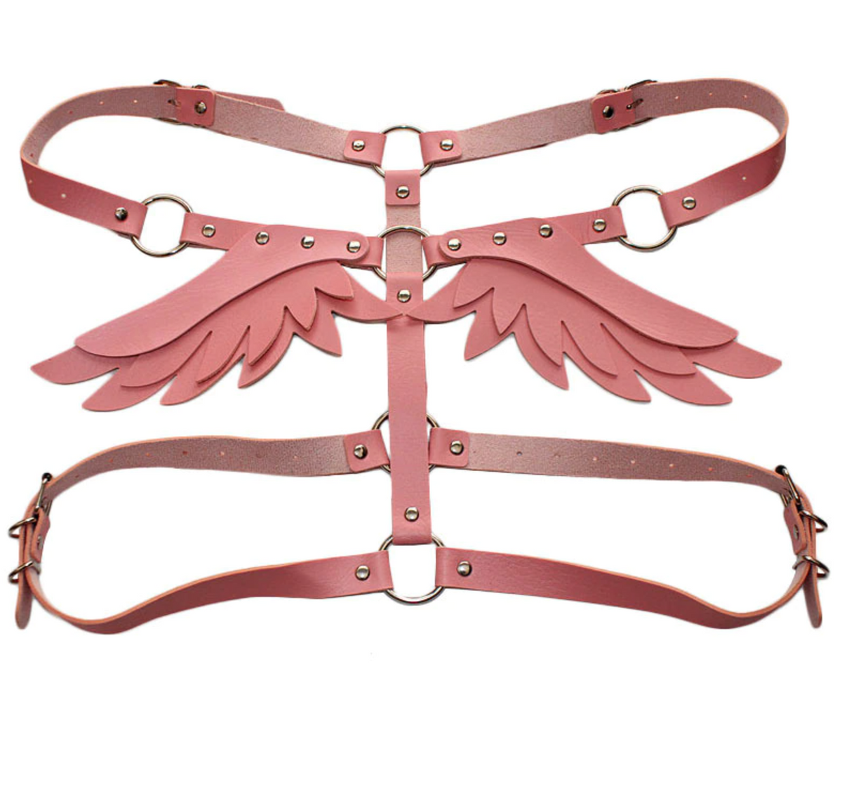 Angel Wing Leather Harness Cage Belts