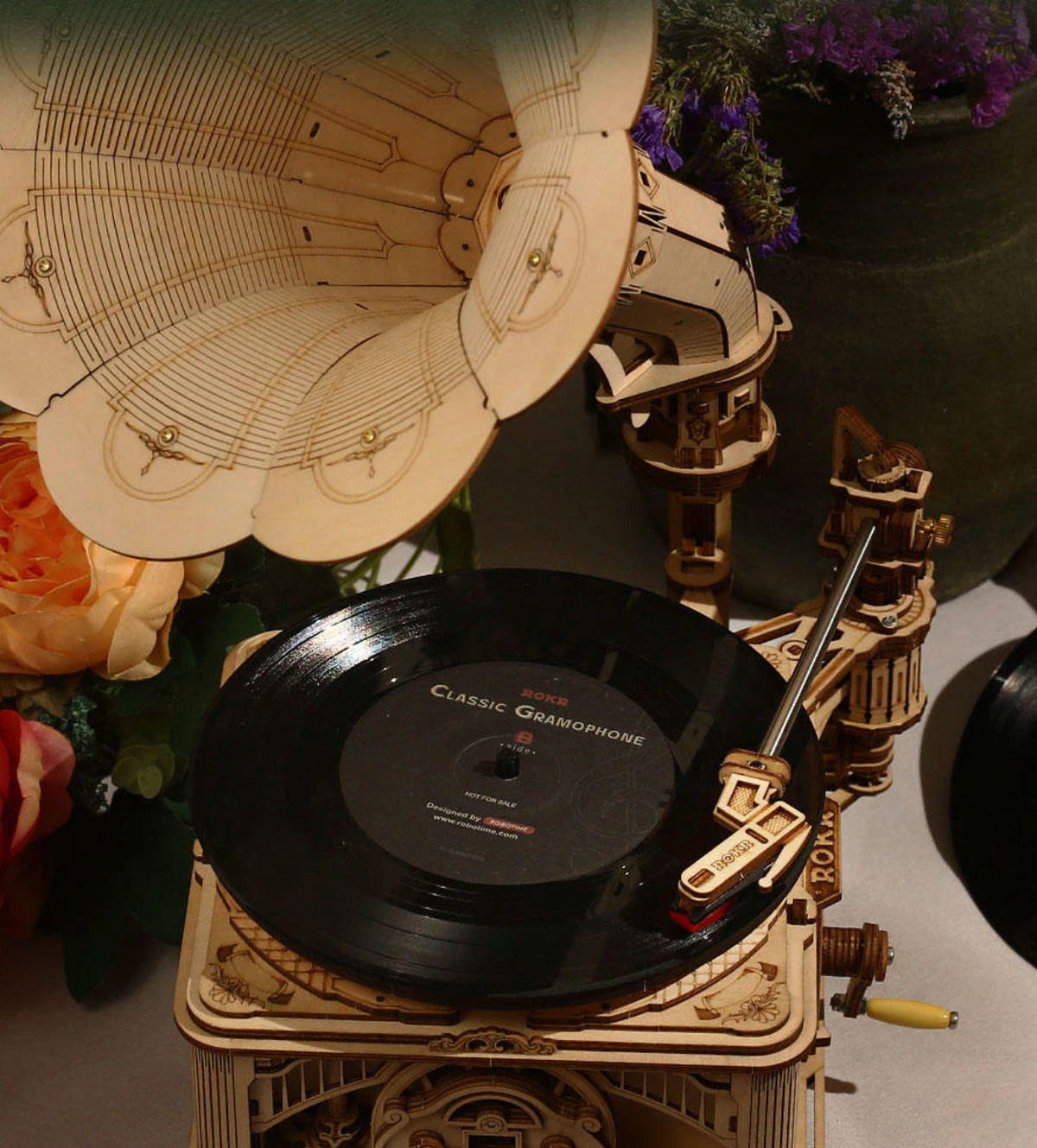 DIY Hand Crank Gramophone Wooden Model Kits