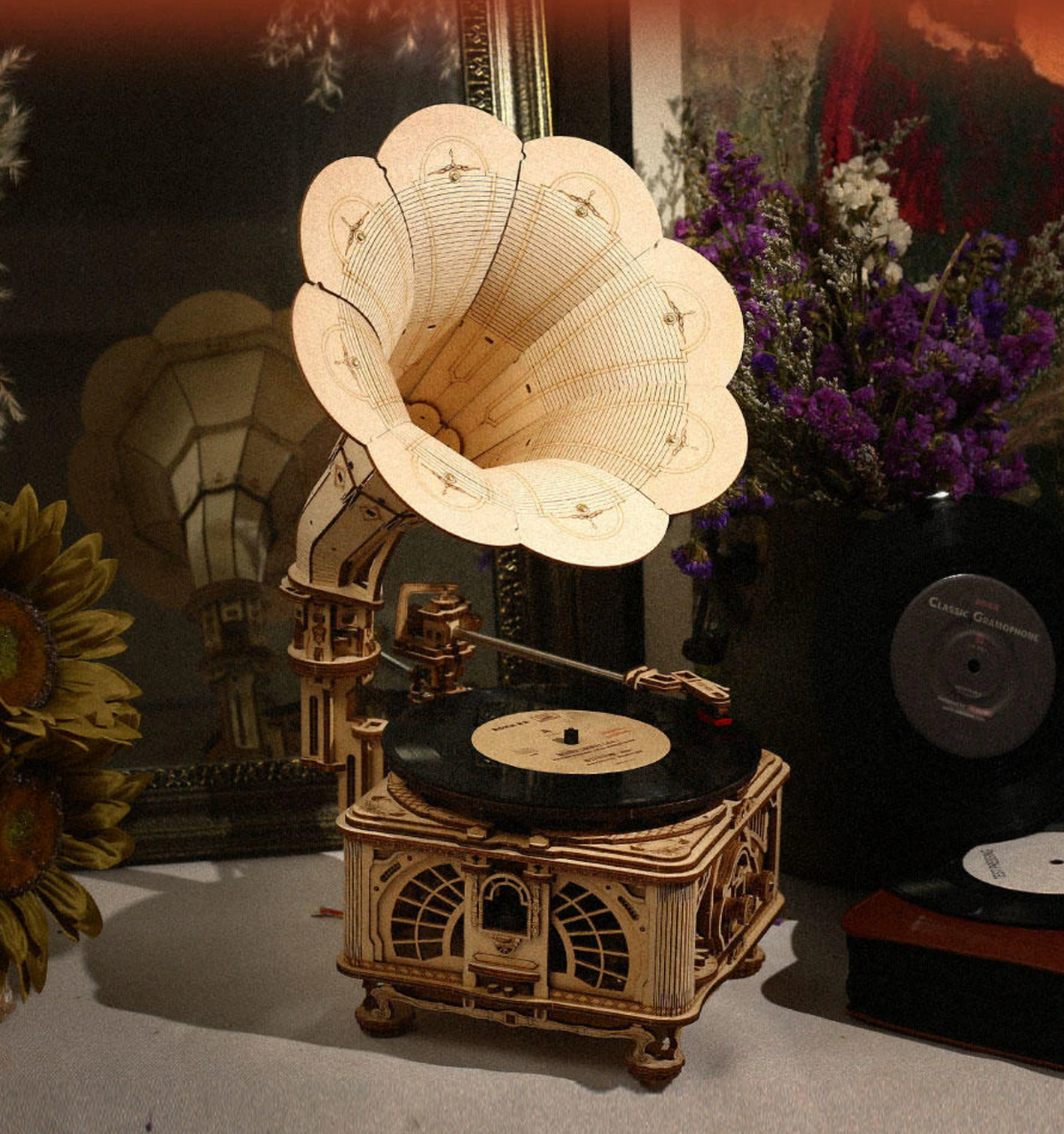 DIY Hand Crank Gramophone Wooden Model Kits