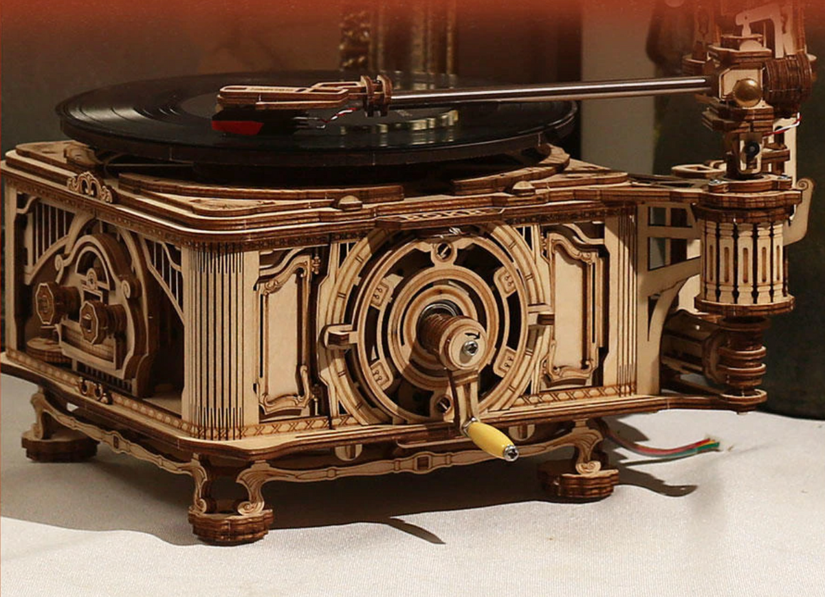 DIY Hand Crank Gramophone Wooden Model Kits