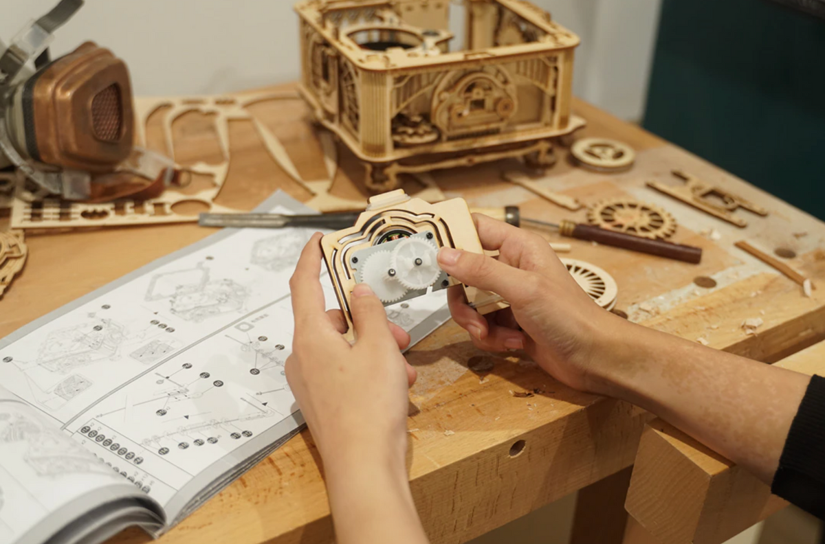 DIY Hand Crank Gramophone Wooden Model Kits