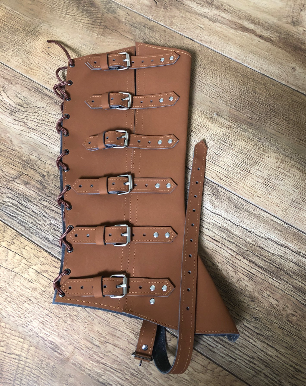 Medieval Armour Half Chaps Lace Up Buckle Shoes Boots Covers Men Women LARP