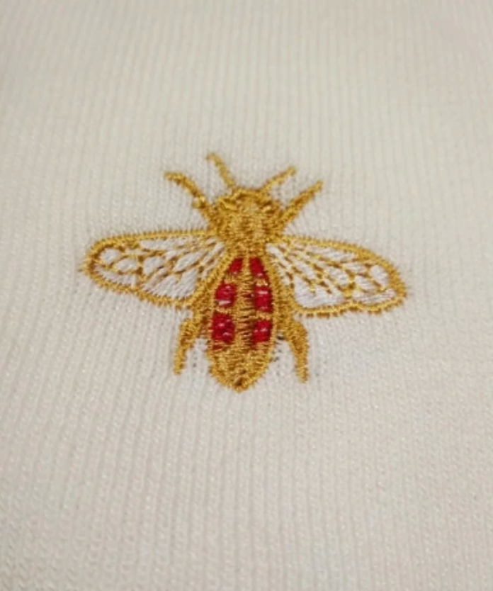 Preppy Bee Embroidered Cardigan