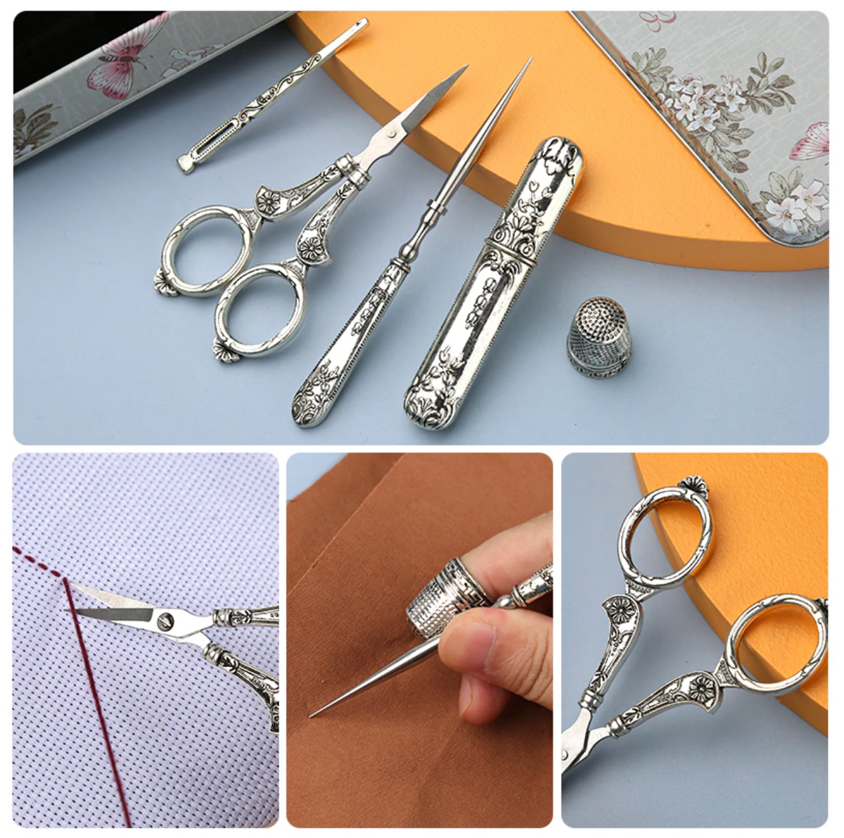 15Pcs Vintage Sewing Tools Kit
