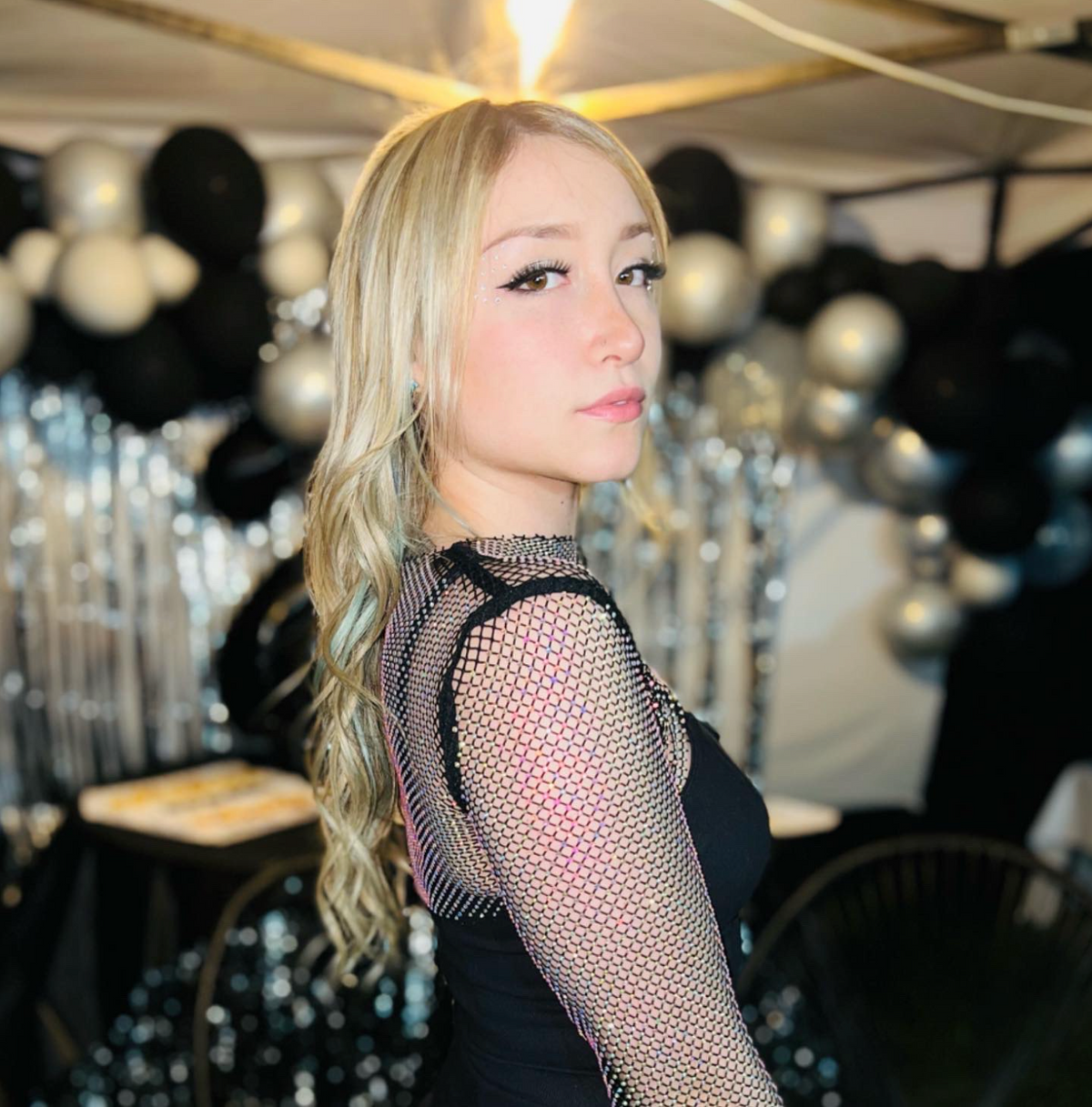 Glittery Net Bolero Top