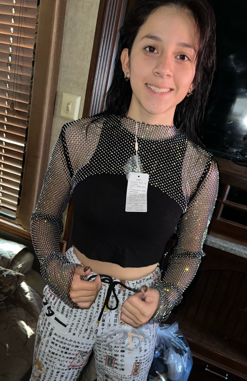 Glittery Net Bolero Top