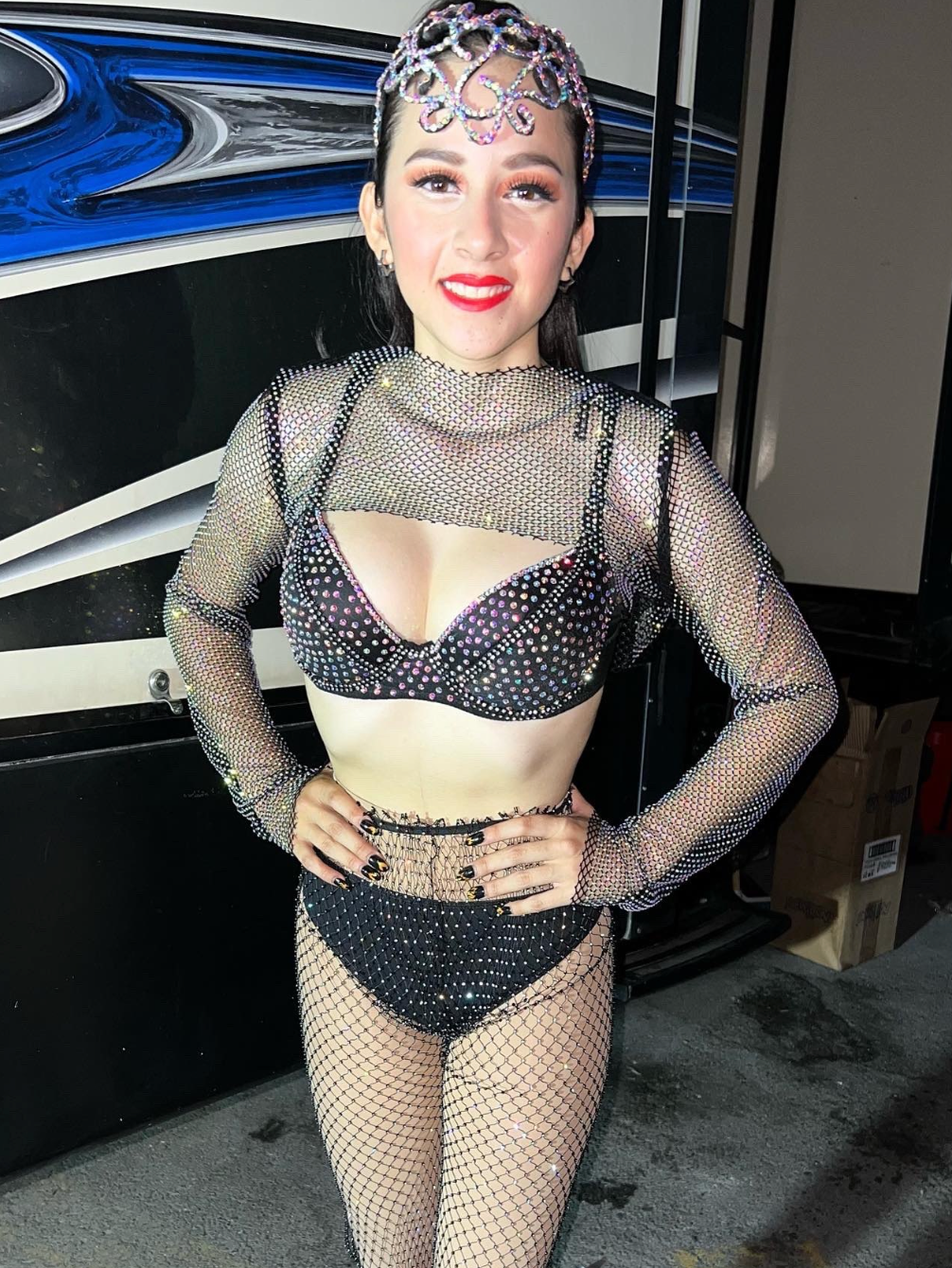 Glittery Net Bolero Top