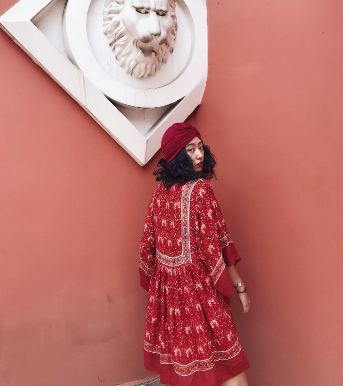 Kaia Boho Rust Red Long Top Mini Dress