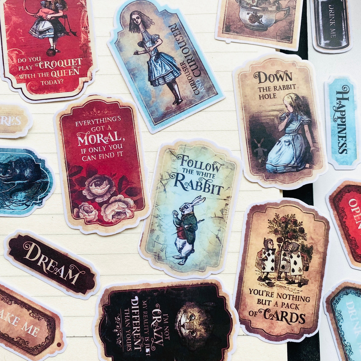 Vintage Alice In Wonderland Theme Scrapbooking Stickers