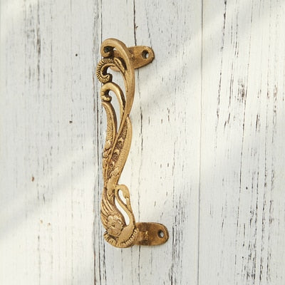 Peacock Handcrafted Brass Door Handle Pull
