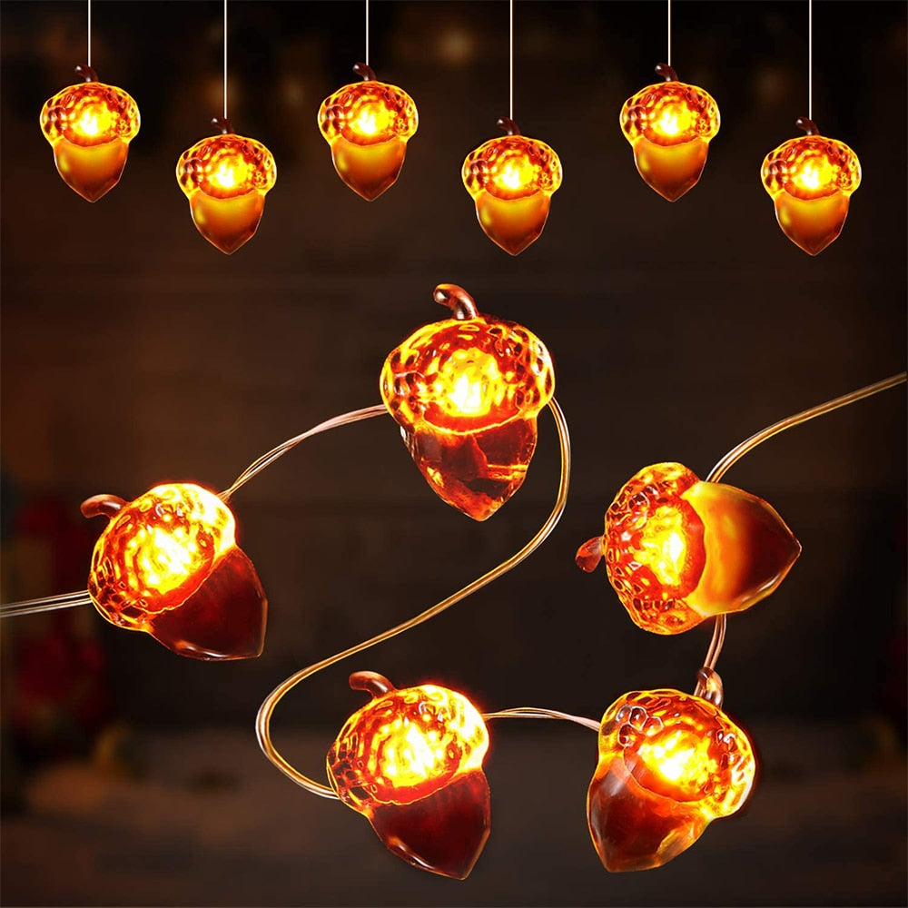 Acorn Fairy Light Twinkle Garlands 20 LED String Lights