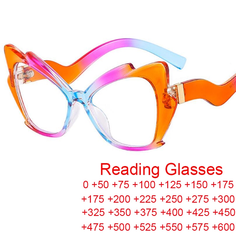 Blue Light Reading Glasses Butterfly Cat Eye Glasses Frame Clear Lens