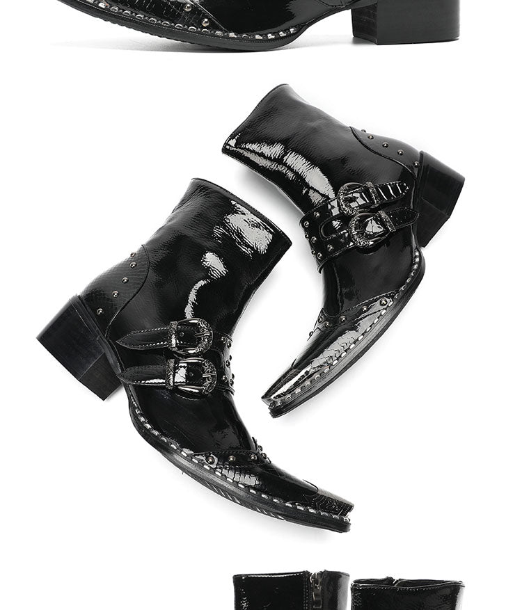 Max’s Genuine Leather, Buckle and Strap, Metal Tipped Western Boots