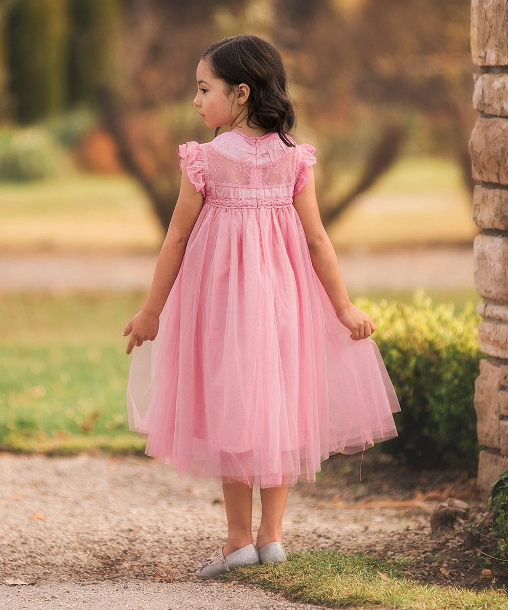 Girls Summer Flower Tulle Lace Dress Photoshoot Dress
