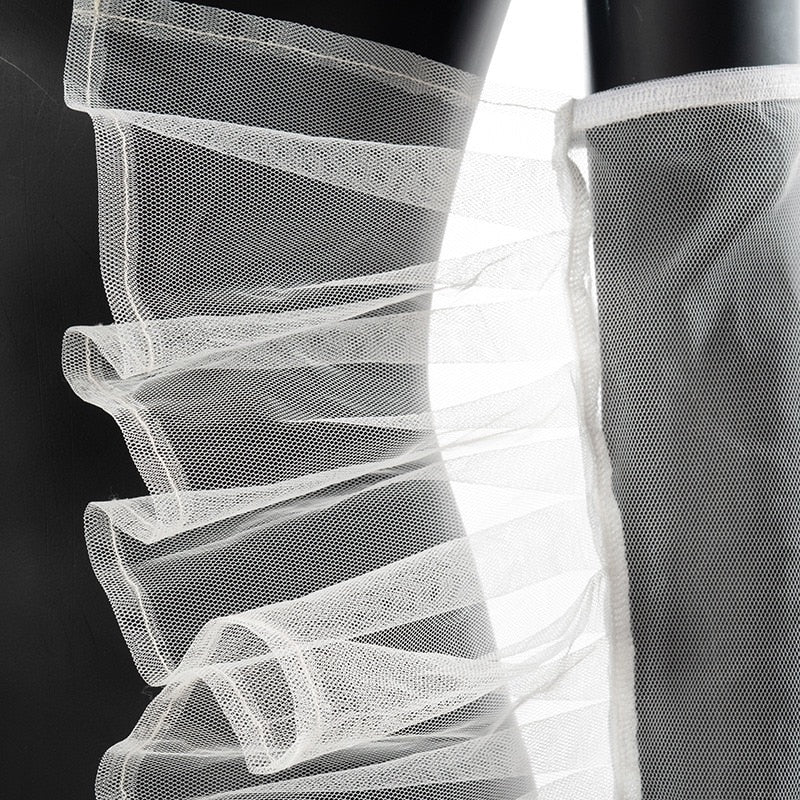 Sheer Ruffles Long Gloves