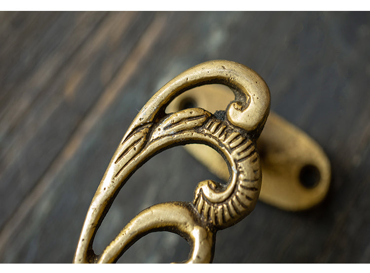 Peacock Handcrafted Brass Door Handle Pull