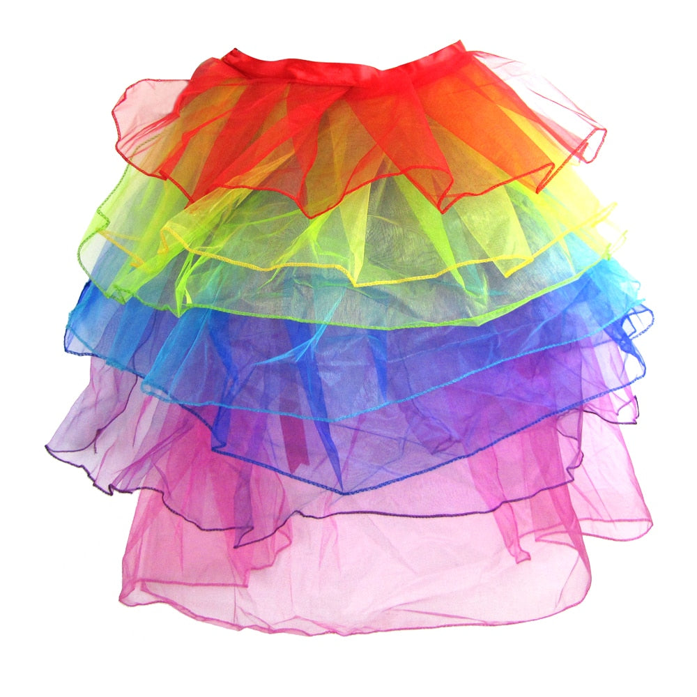 Layered Rainbow Bustle Skirt