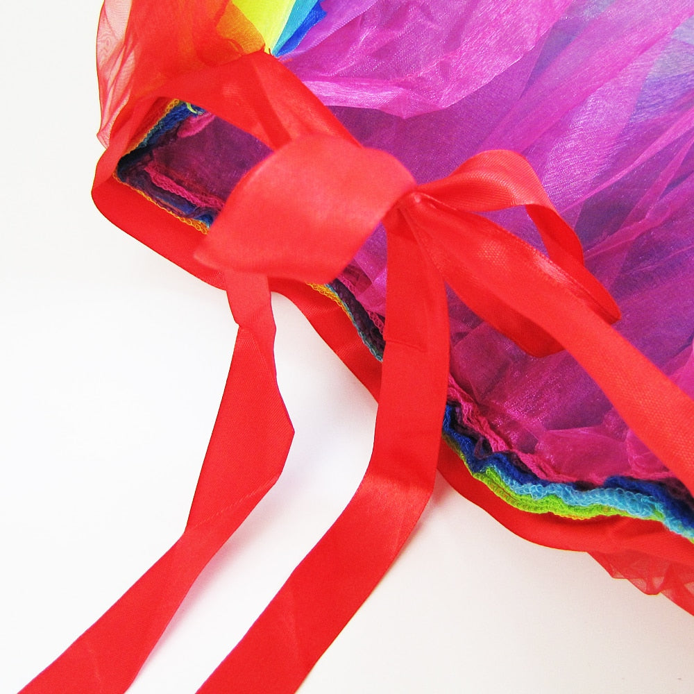 Layered Rainbow Bustle Skirt