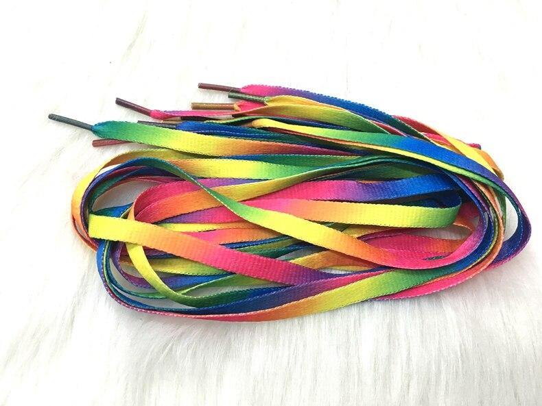 1 Pair Rainbow Gradient Flat Canvas Shoelaces 80CM/100CM/120CM - Woodland Gatherer