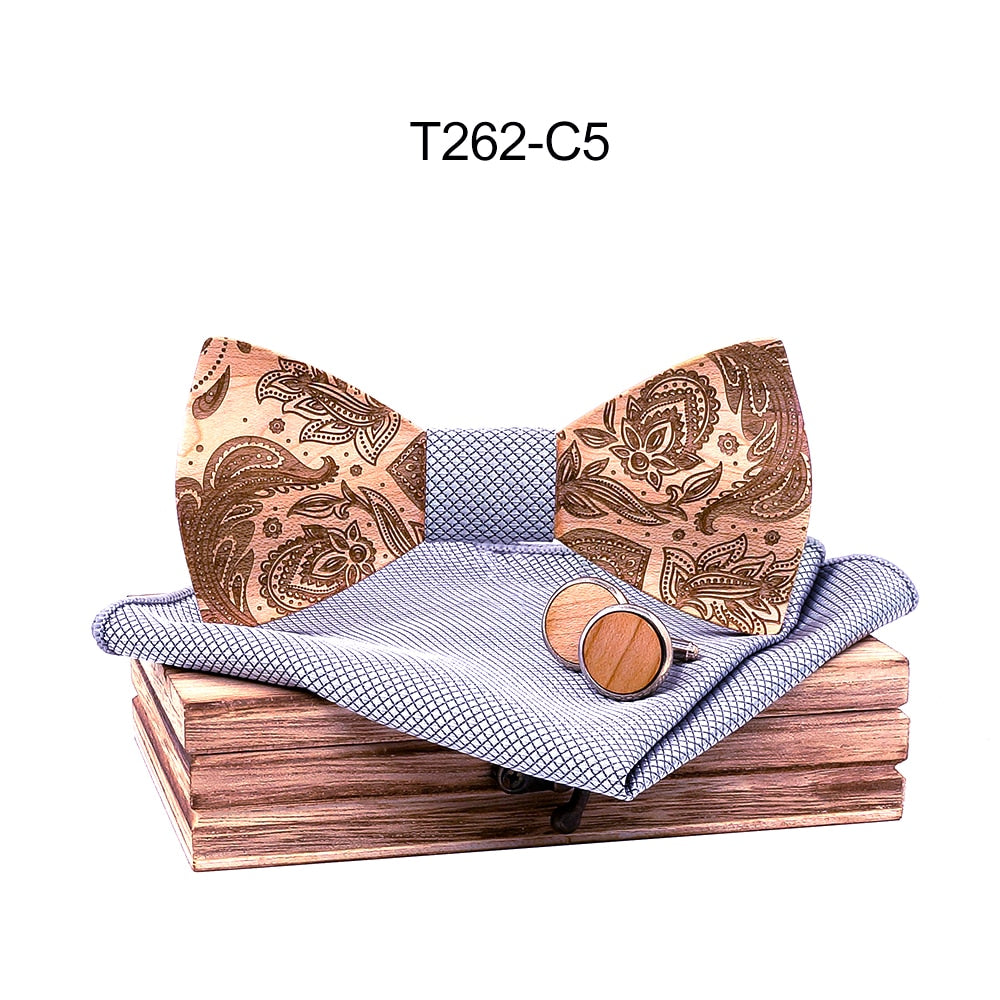 Paisley Wooden Bow Ties