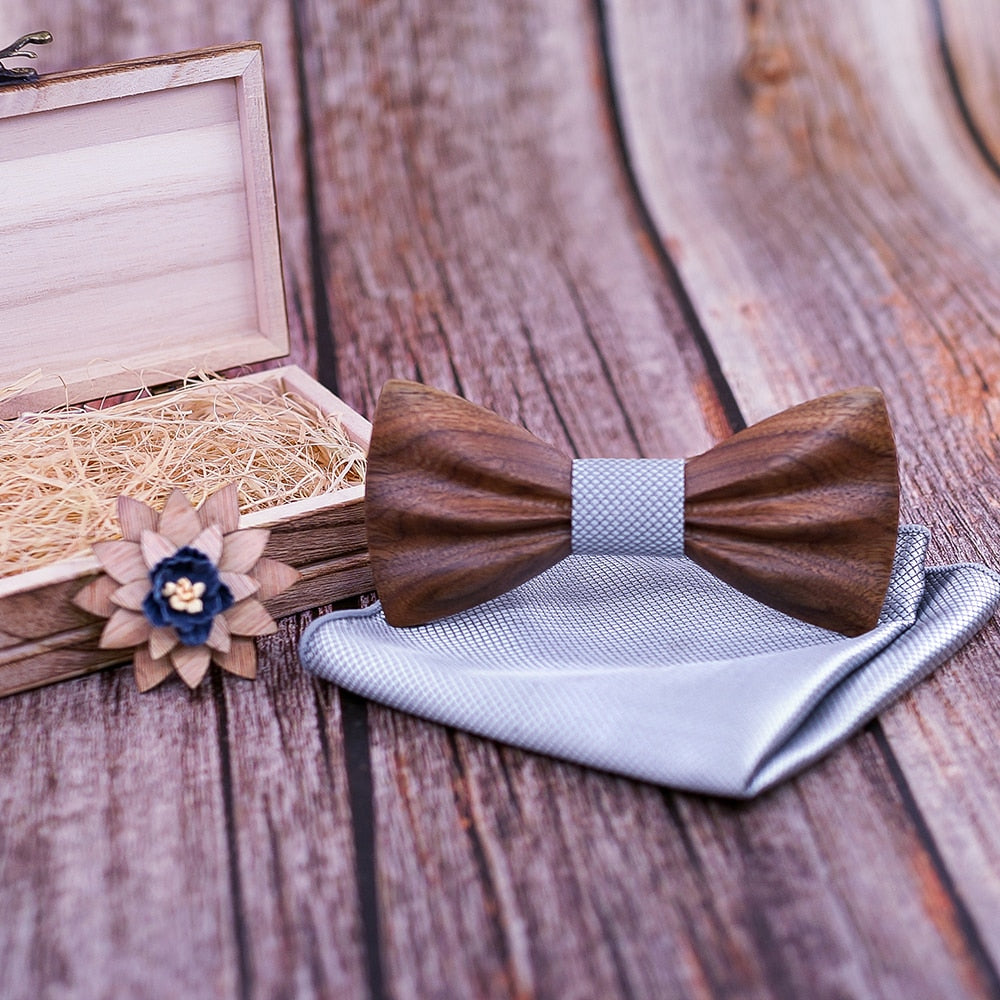 Carved Wooden Bow Tie