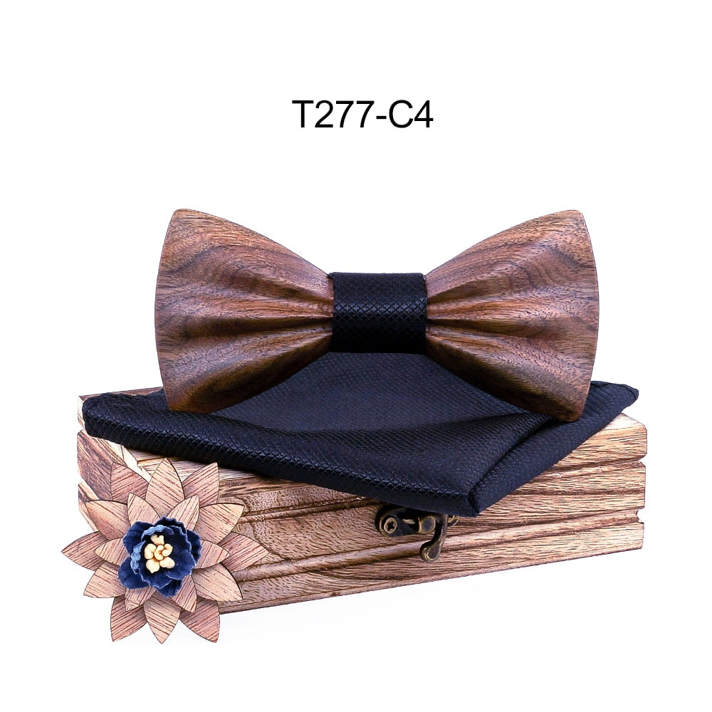 Carved Wooden Bow Tie