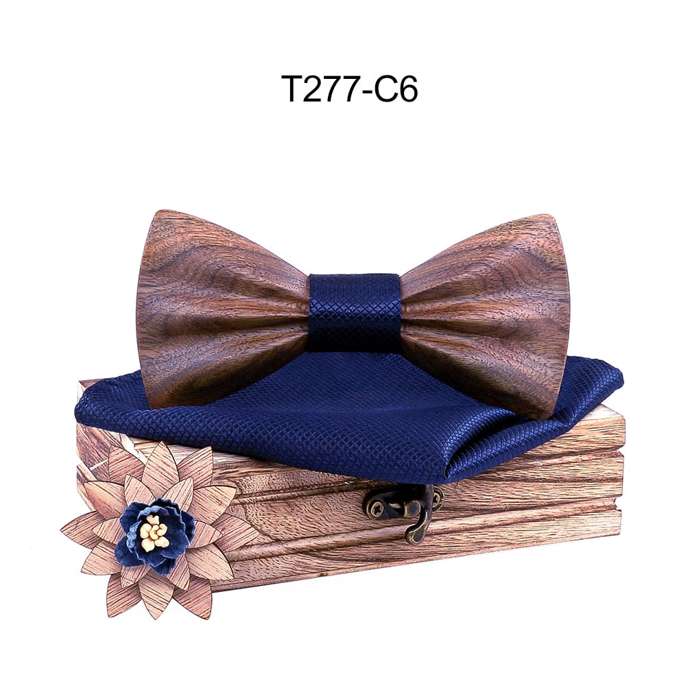 Carved Wooden Bow Tie