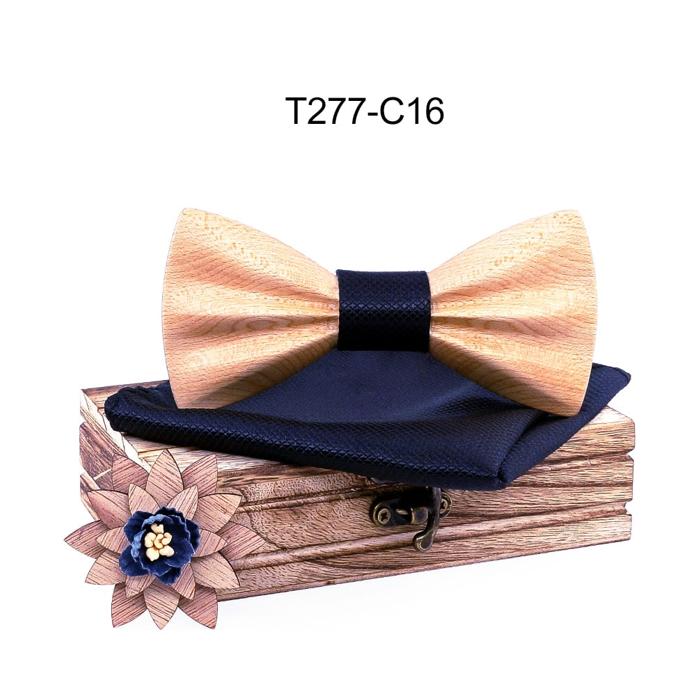 Carved Wooden Bow Tie