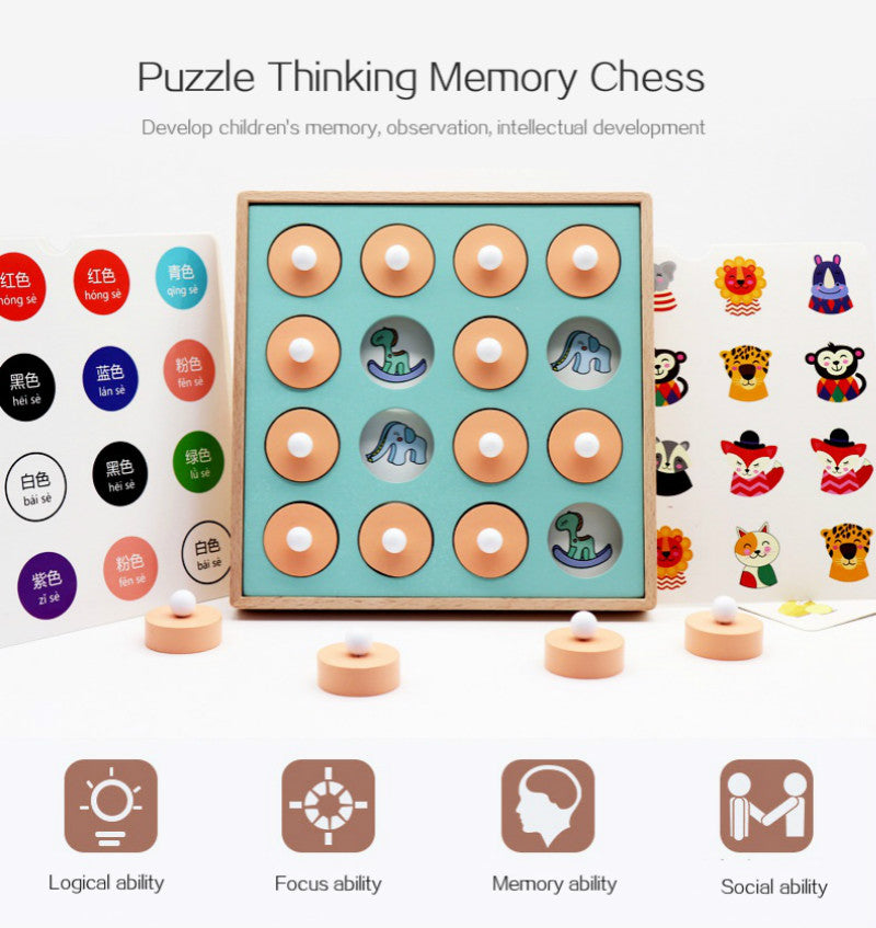 Montessori Memory Match Game Wooden Early Educational Toy
