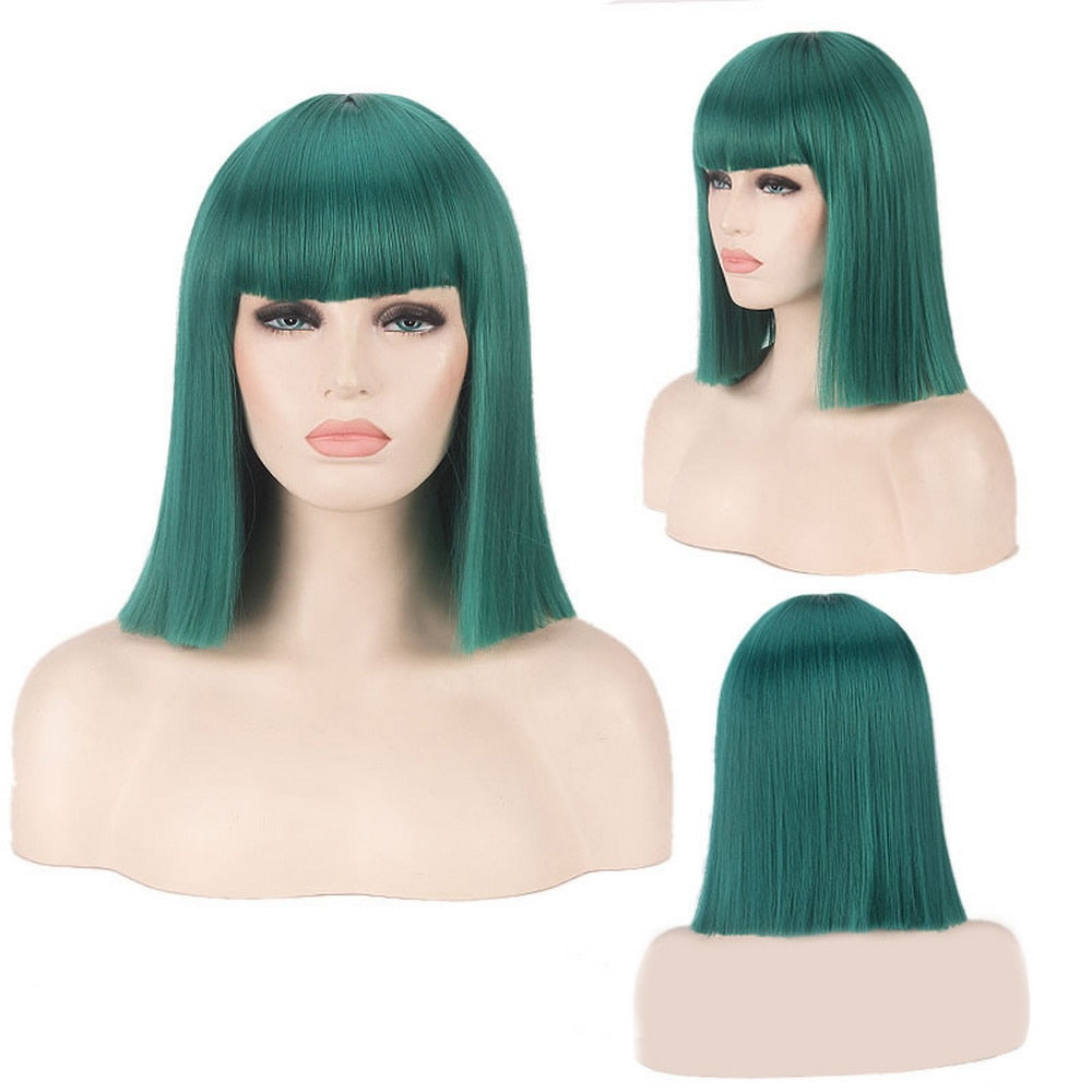 Mrs Wallace Cosplay Wig Green Black Red Pink Blue White Blonde Purple Brown Silver