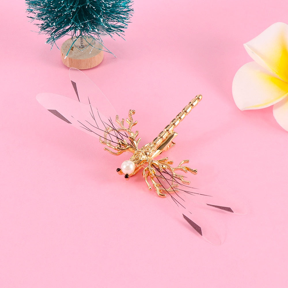 One Golden Dragonfly Hairpins