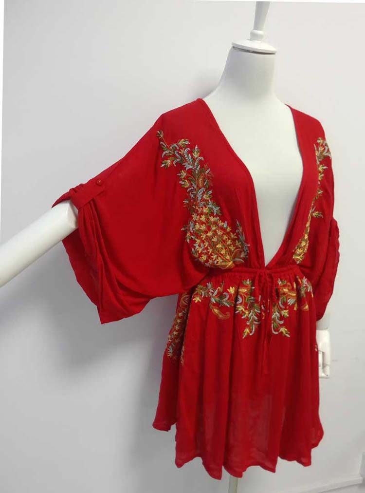 Embroidered Boho Mini Dress