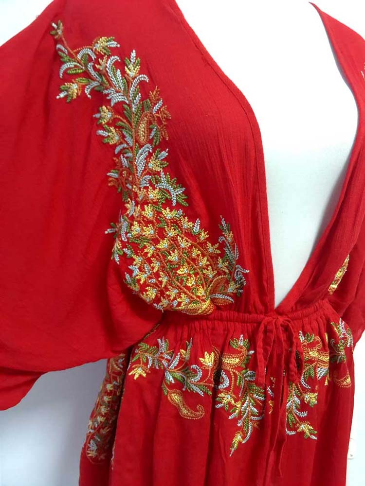 Embroidered Boho Mini Dress