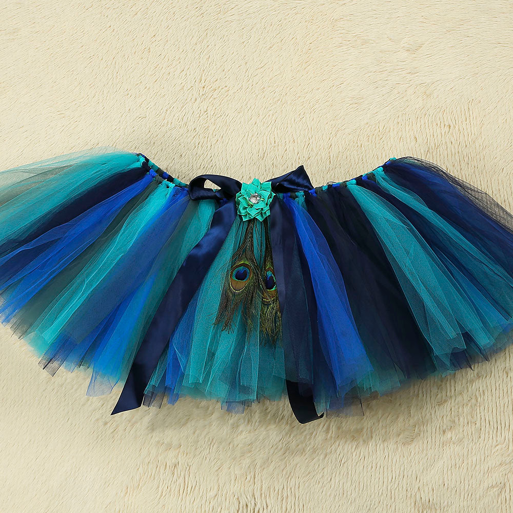 Mummy & Me Peacock Feather Tutu Skirt With Witches Hat
