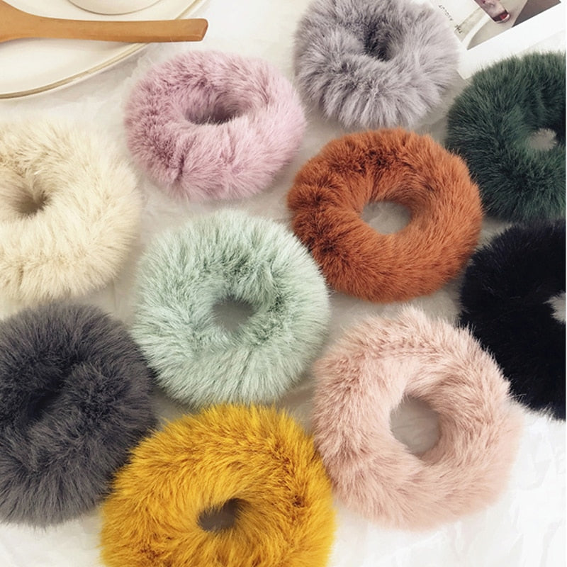 Faux Fur Fluffy Scrunchies