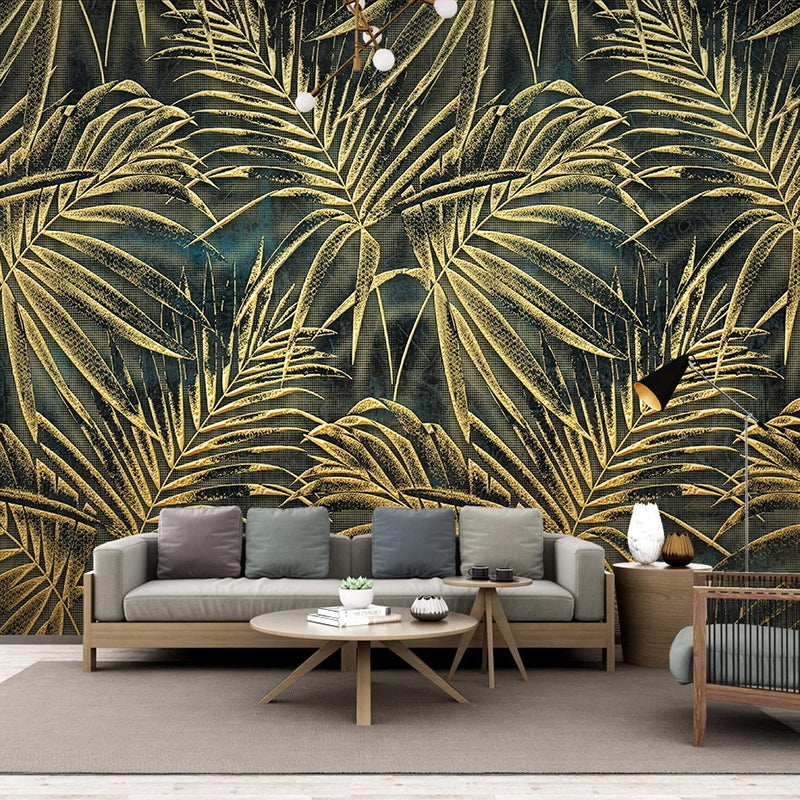 Golden Leaf Mural Wallpaper
