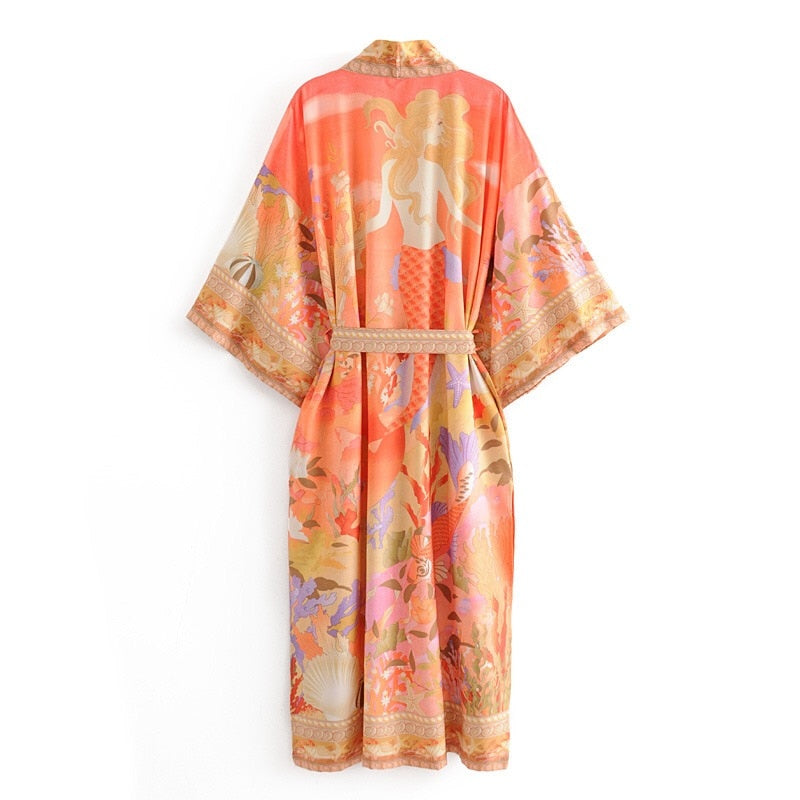 Mermaid Coral's Kimono