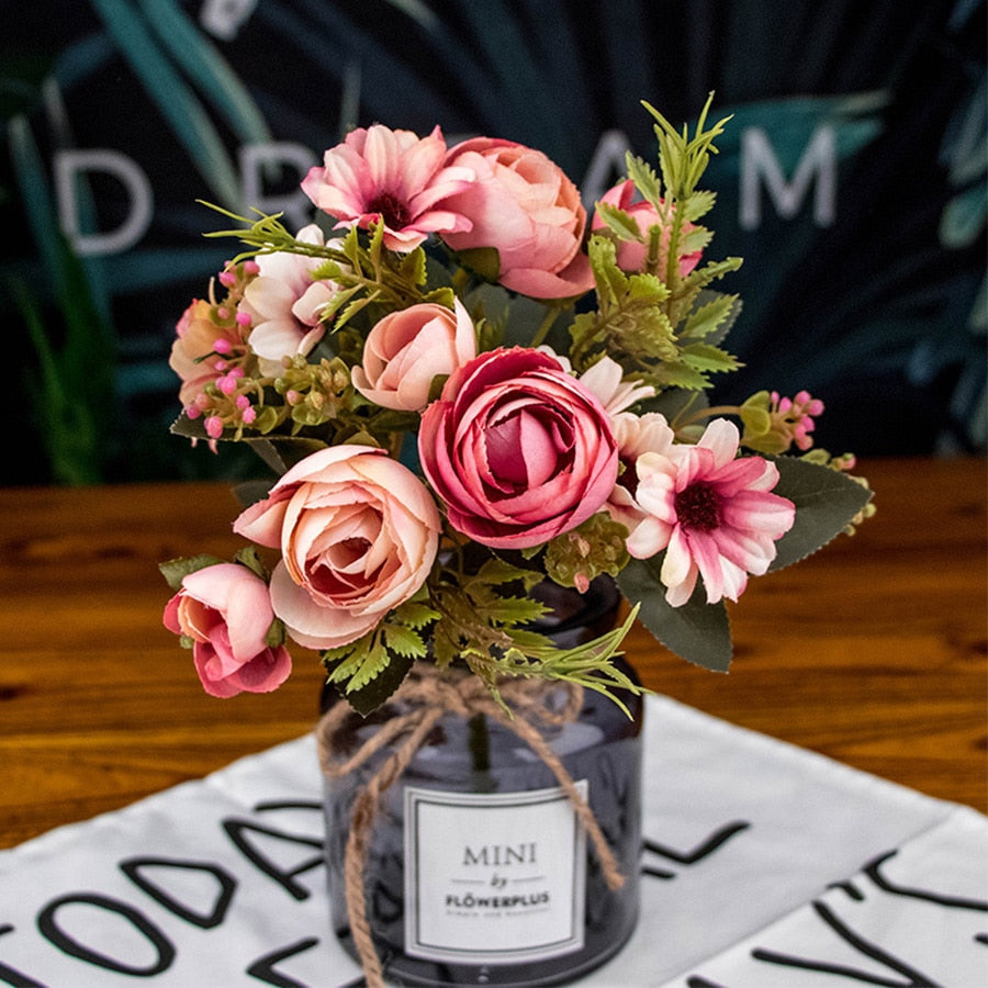 Autumn Tea Rose Silk Flowers Gerberas & Daisies Artificial Flowers