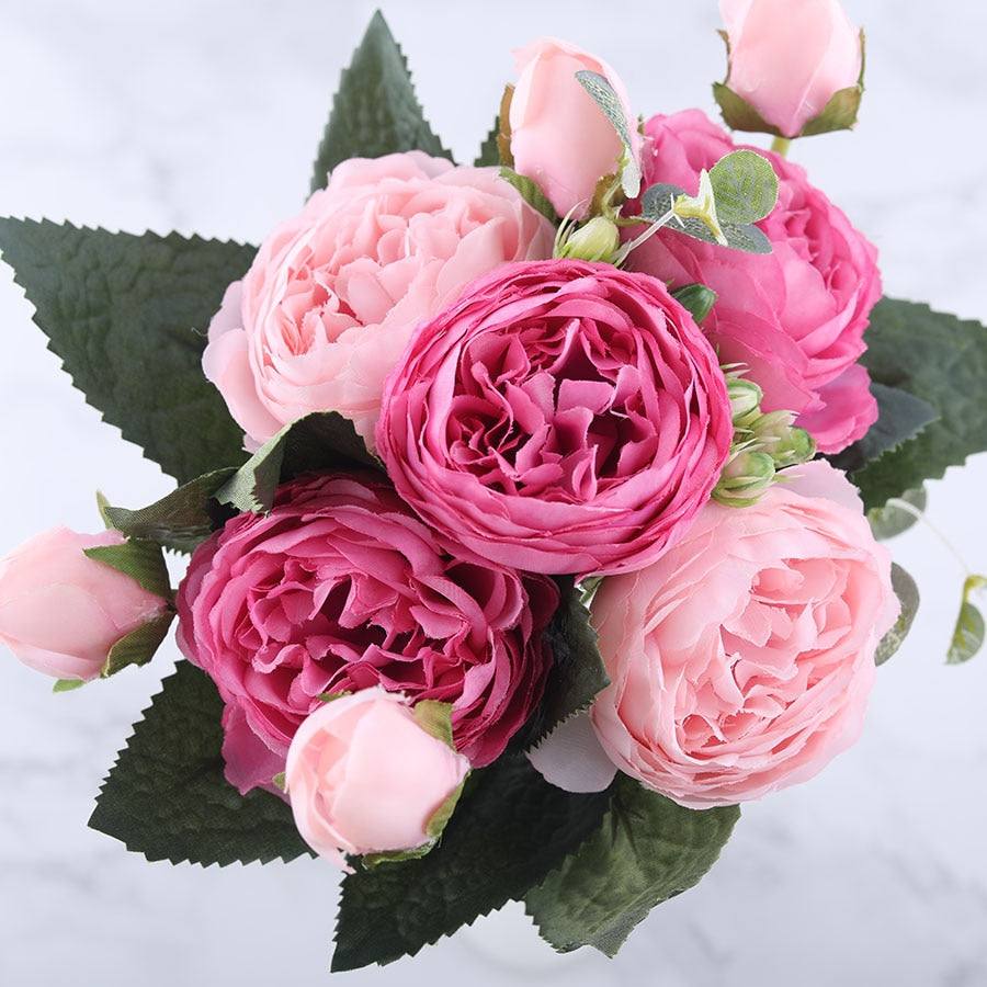 All The Colours Peonies Silk Artificial Flowers