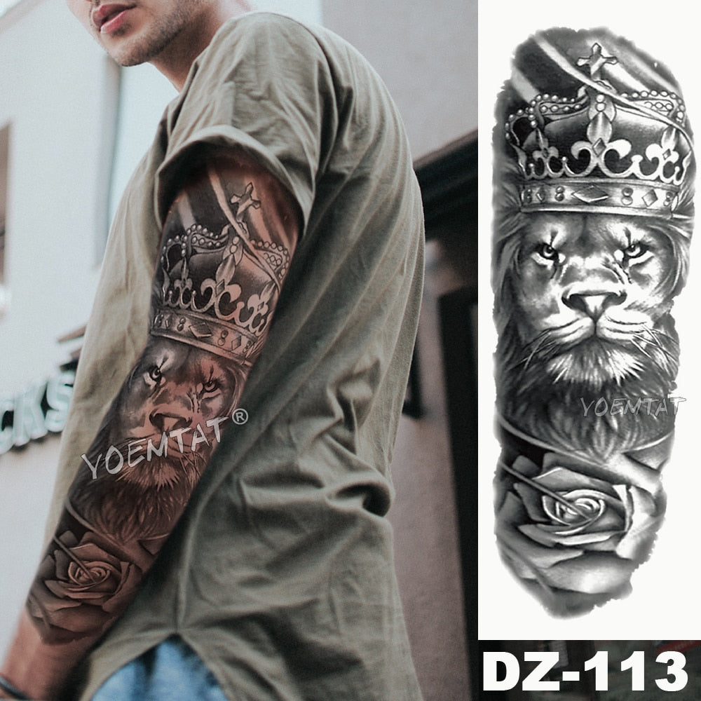 Lion King - Large Arm Sleeve Temporary Tattoo