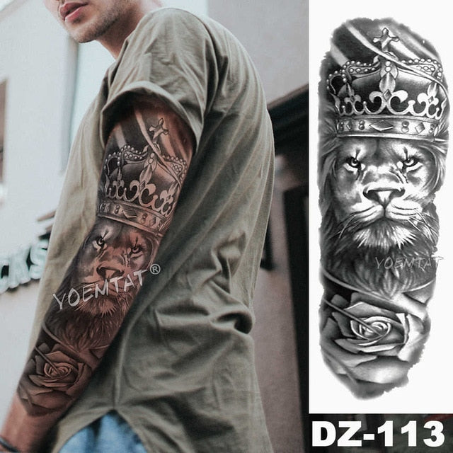 Lion King - Large Arm Sleeve Temporary Tattoo