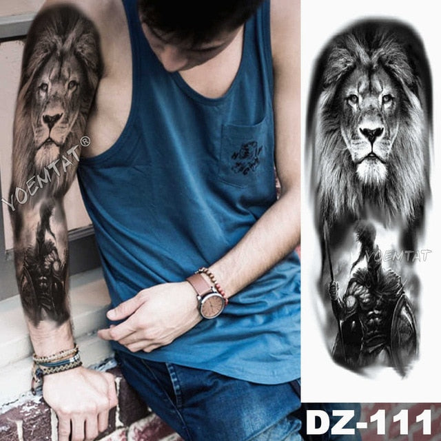 Lion King - Large Arm Sleeve Temporary Tattoo