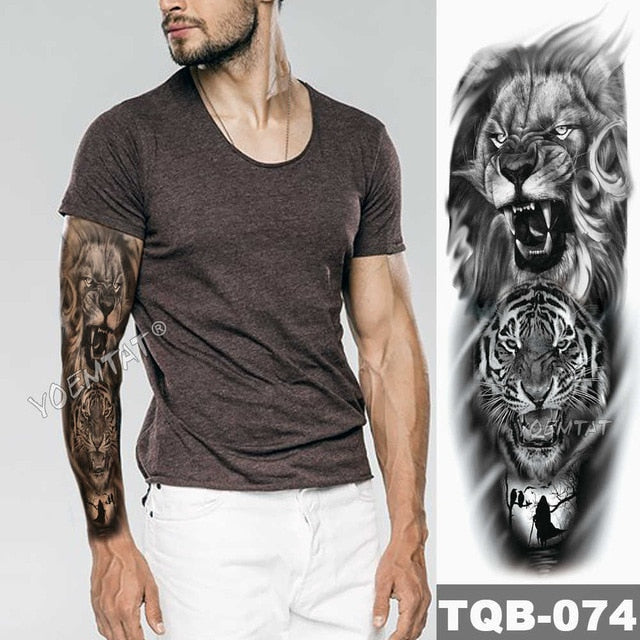 Lion King - Large Arm Sleeve Temporary Tattoo