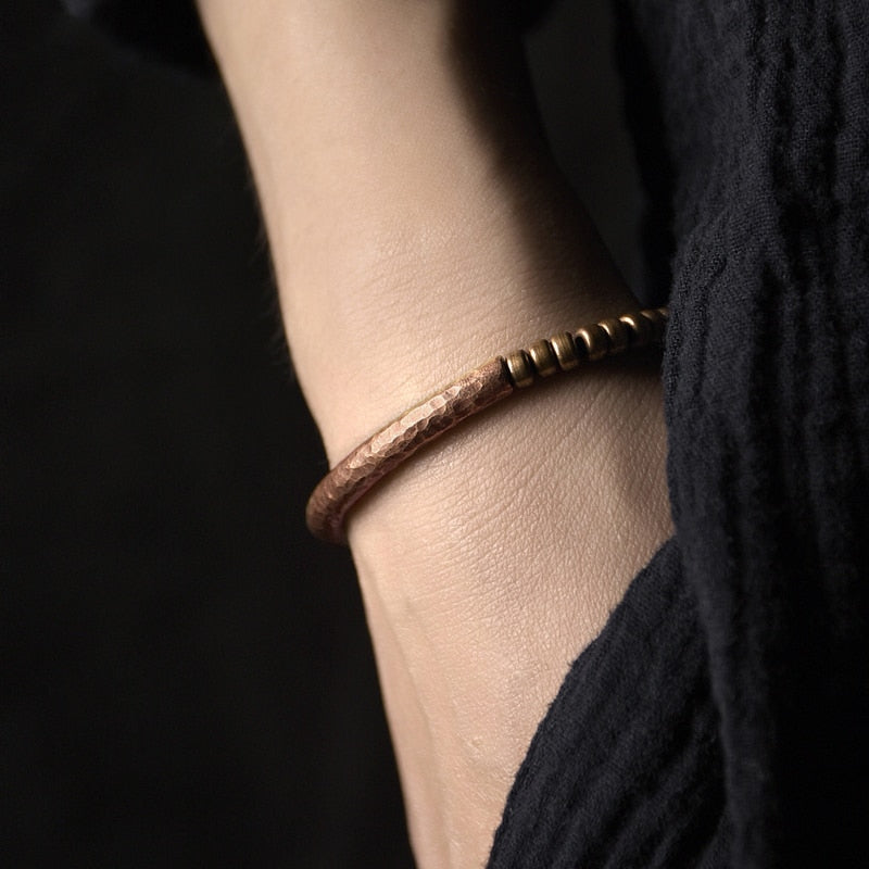 Handmade Hammered Pure Copper Bracelet Unisex Jewellery