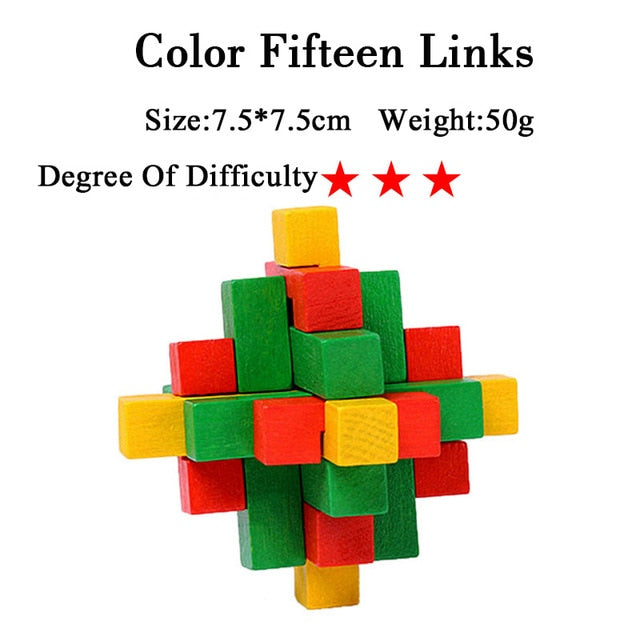 IQ Brain Teaser 3D Wooden Interlocking Puzzles